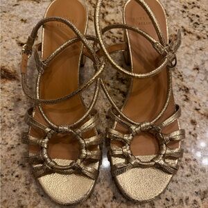 Sezane Metallic Gold Heels